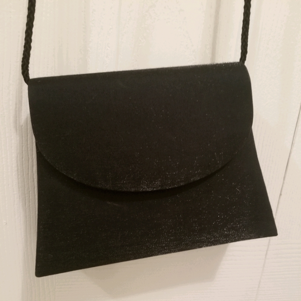 Elegant black crossbody strap evening bag